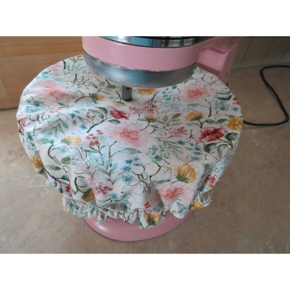 Kitchenaid Bowl Cover, Reversible Boho Patchwork and Floral Mixer Cover - Picture 2 of 5